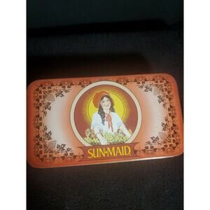 Vintage Sun Maid Raisins Tin 1988 Advertising Sunmaid Raisin